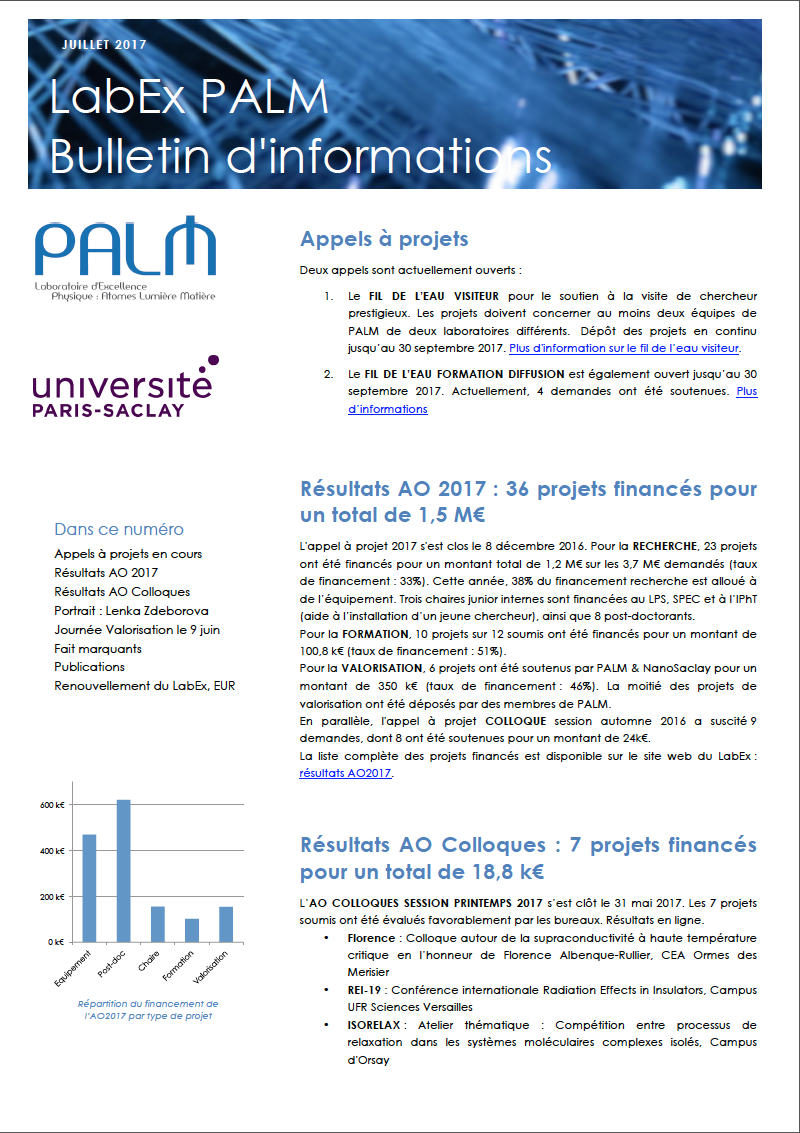 Newsletter juillet 2017